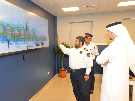 President of Customs reviews the recently installed scanner at Khalifa Port